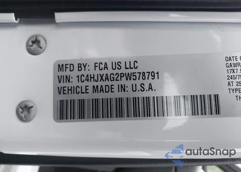 2023 Jeep Wrangler 2-Door Sport 4X4 из США, поврежденный, VIN 1C4HJXAG2PW578791